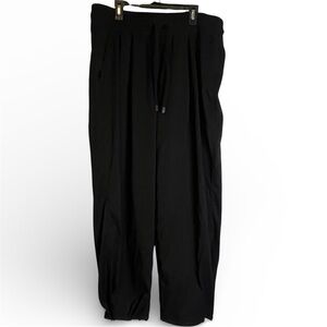 Athleta Womens Jogger Pants Black Elastic Waist 54023 Sz 12 Drawstring Ankles